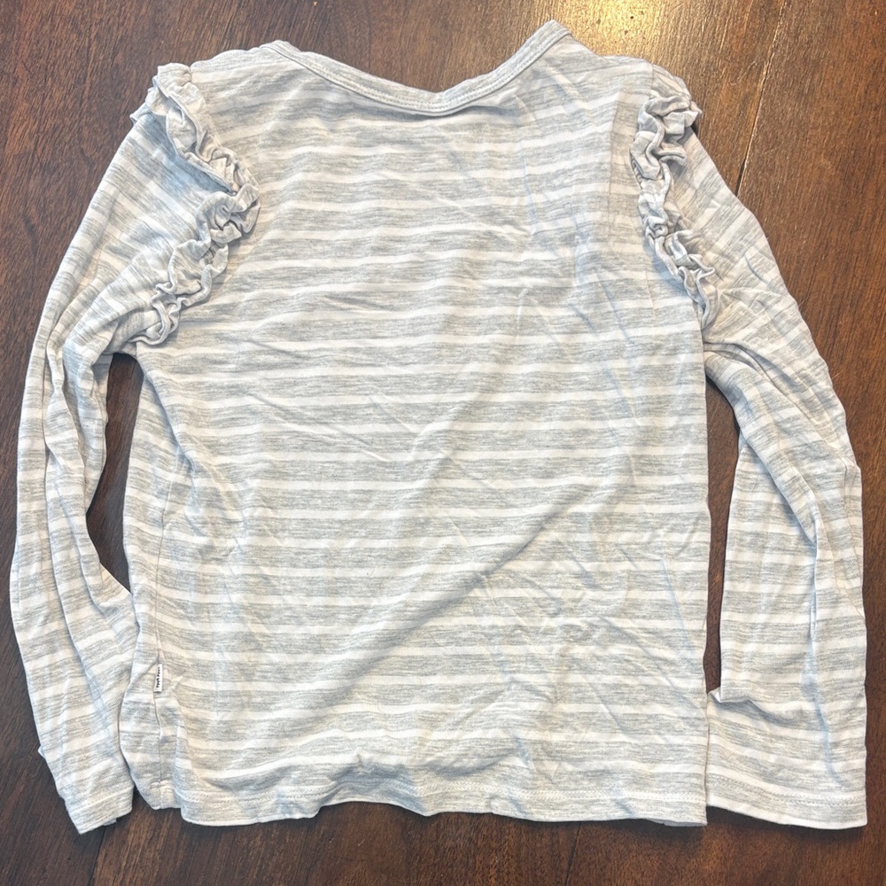 Little Sleepies gray Striped Kids Long-Sleeve Top with Cat & Dog Graphic - Picture 3 of 3